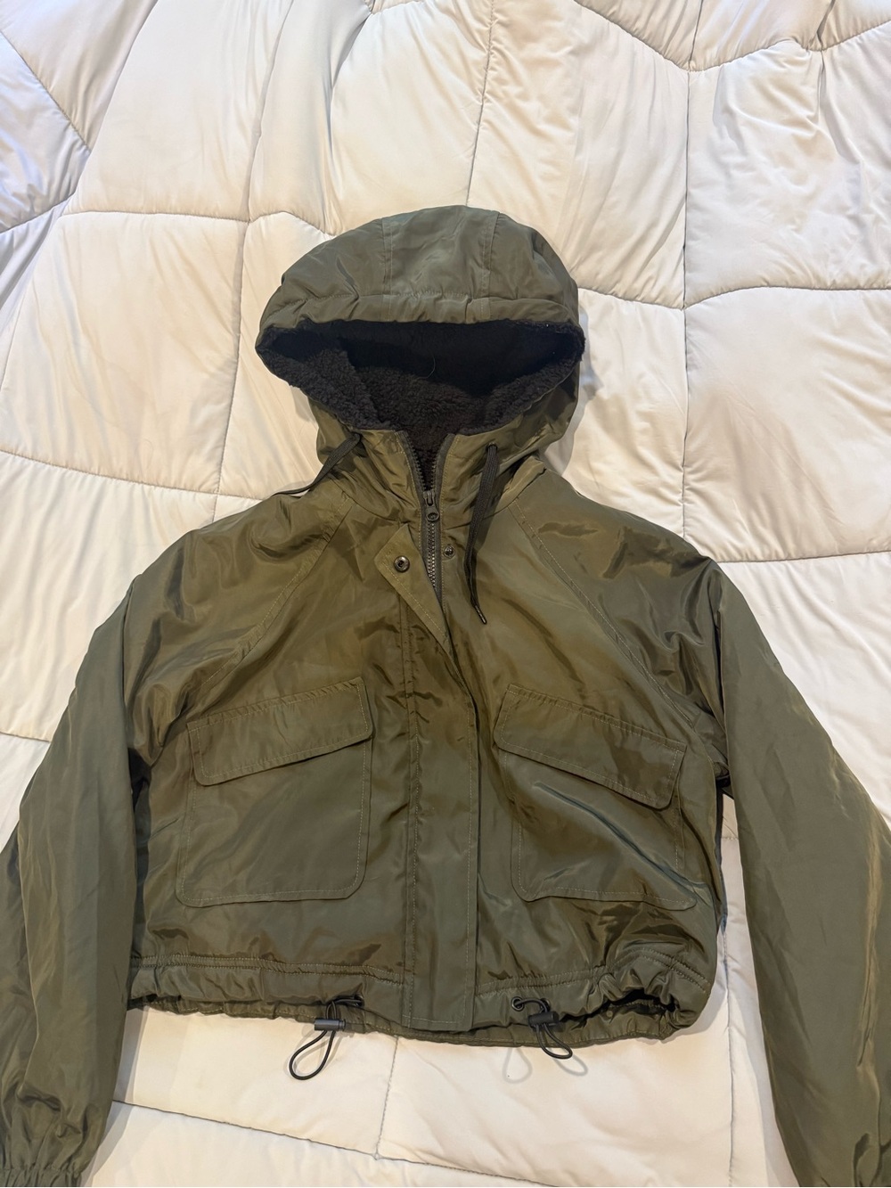 Women’s Olive Green Hooded Jacket